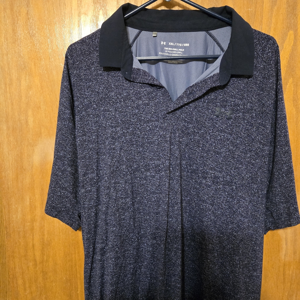 Under Armour Men's Heathered Blue Polo Shirt